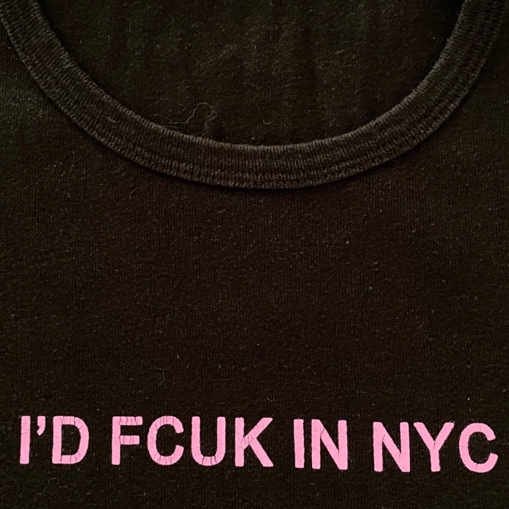 VTG FC FCUK "I'D FCUK IN NYC" T-shirt  Brown Pink